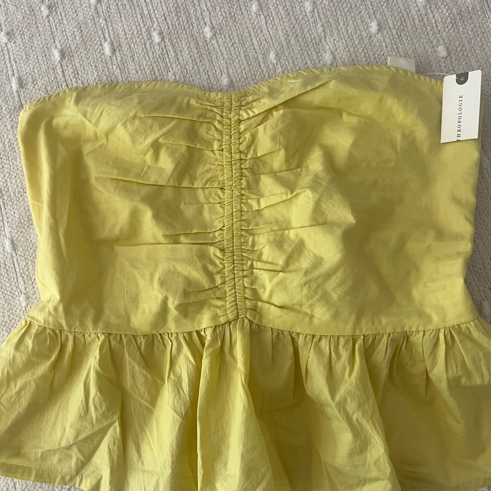 Anthropologie Lemon Strapless Blouse